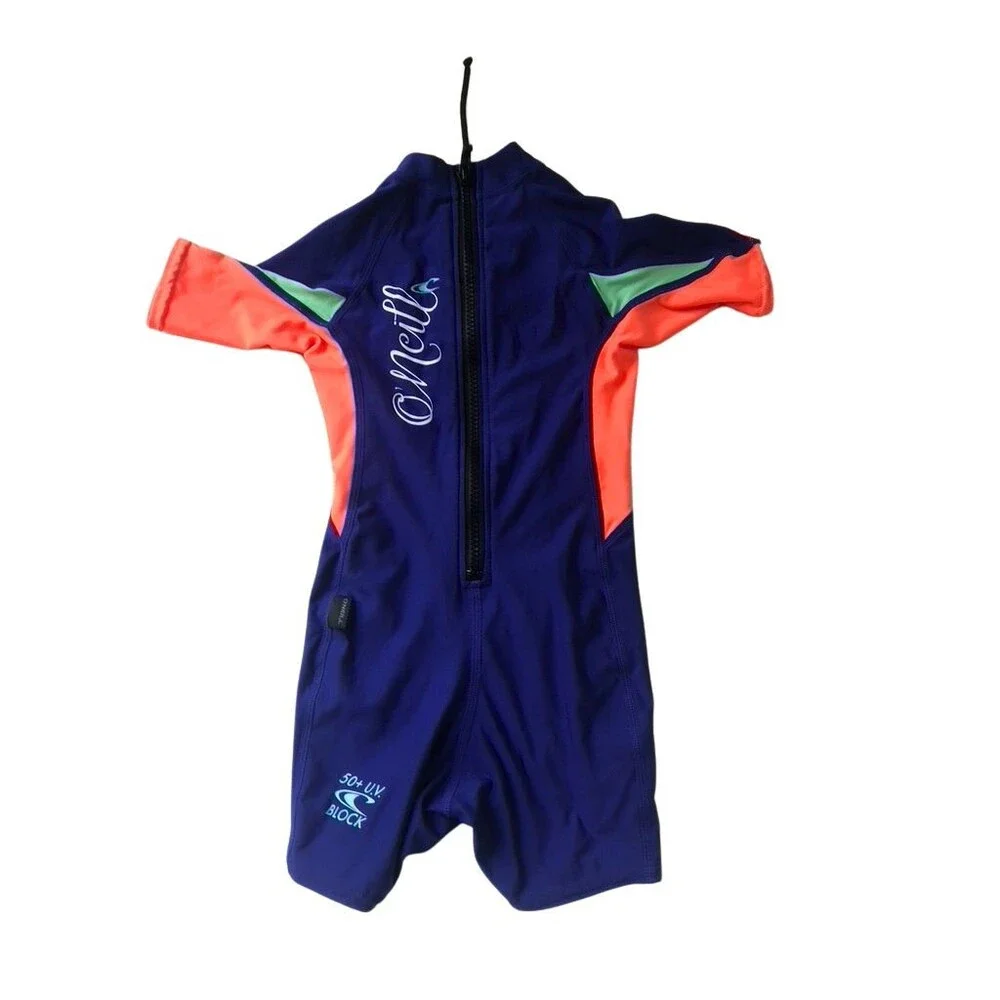 O'Neill Performance Fit Zip Back Swimsuit 50+UV Block Rashguard Swimsuit Size 2T